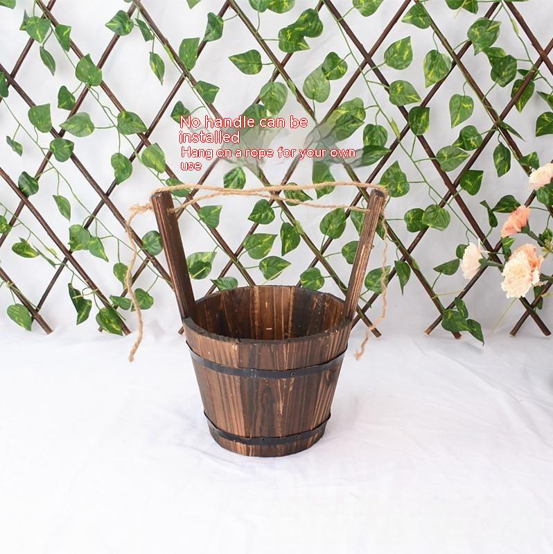 Holz Eimer Pflanzkübel im Fässer-Design für Garten und Terrasse – Dekorative Blumentöpfe aus Holz