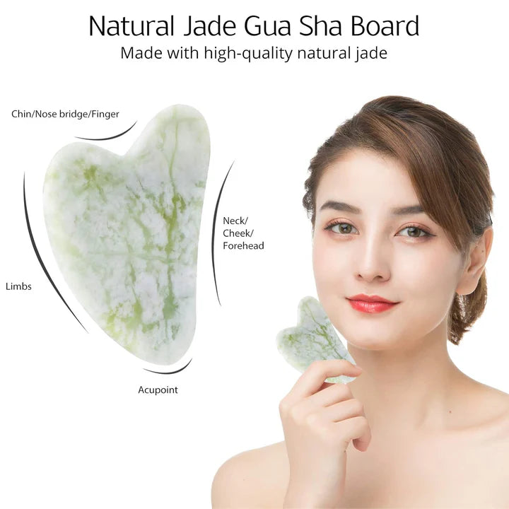 Instant Glow Gua Sha & Jade Roller Set | Für strahlende Haut und natürliche Entspannung