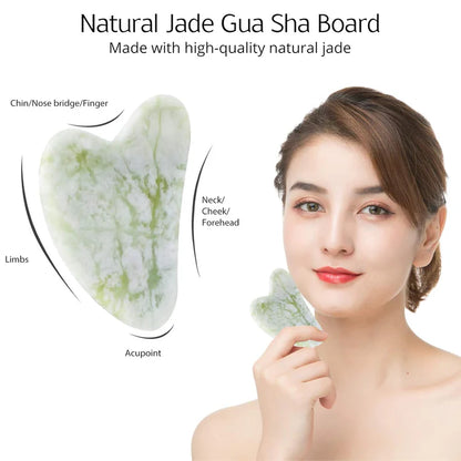 Instant Glow Gua Sha & Jade Roller Set | Für strahlende Haut und natürliche Entspannung