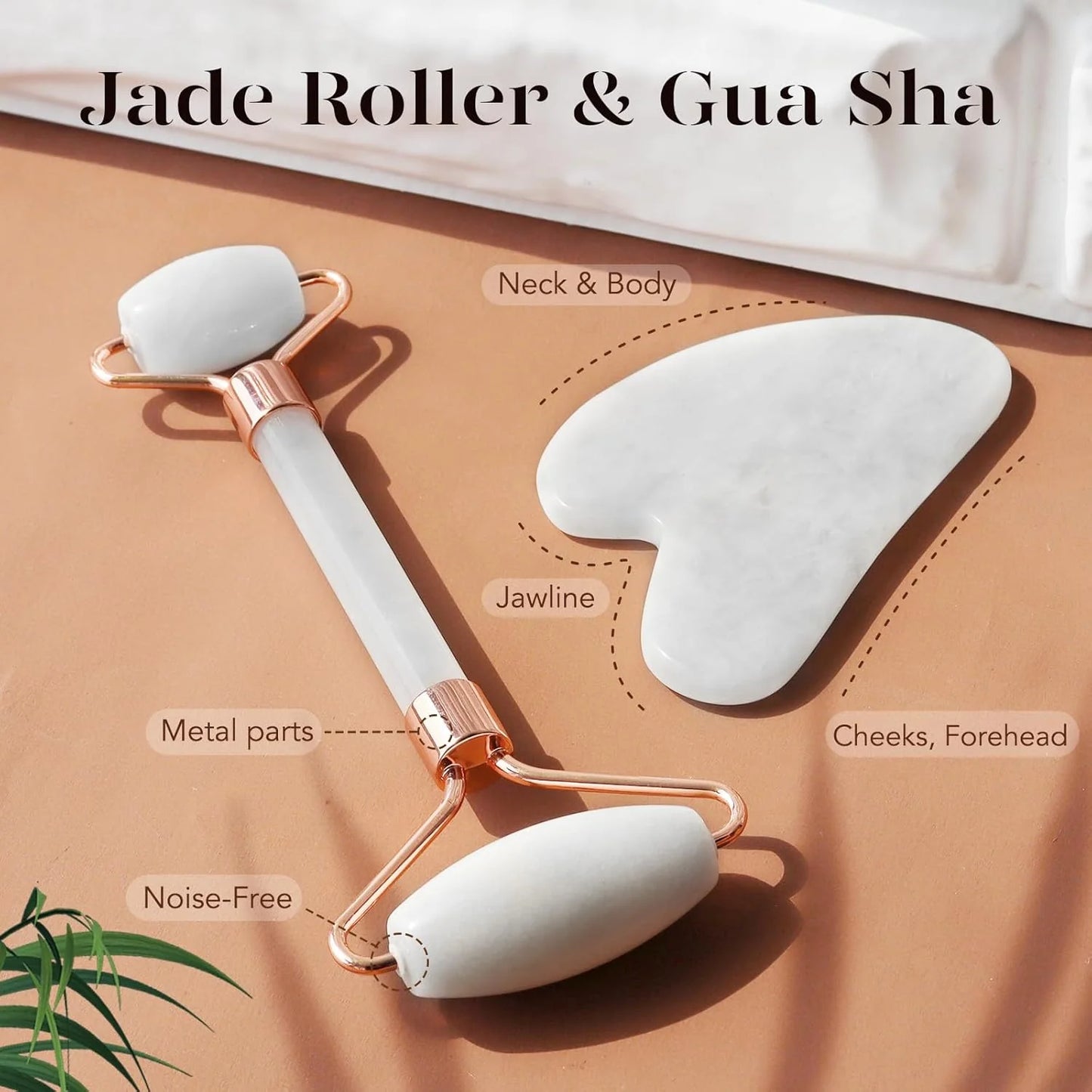 Instant Glow Gua Sha & Jade Roller Set | Für strahlende Haut und natürliche Entspannung