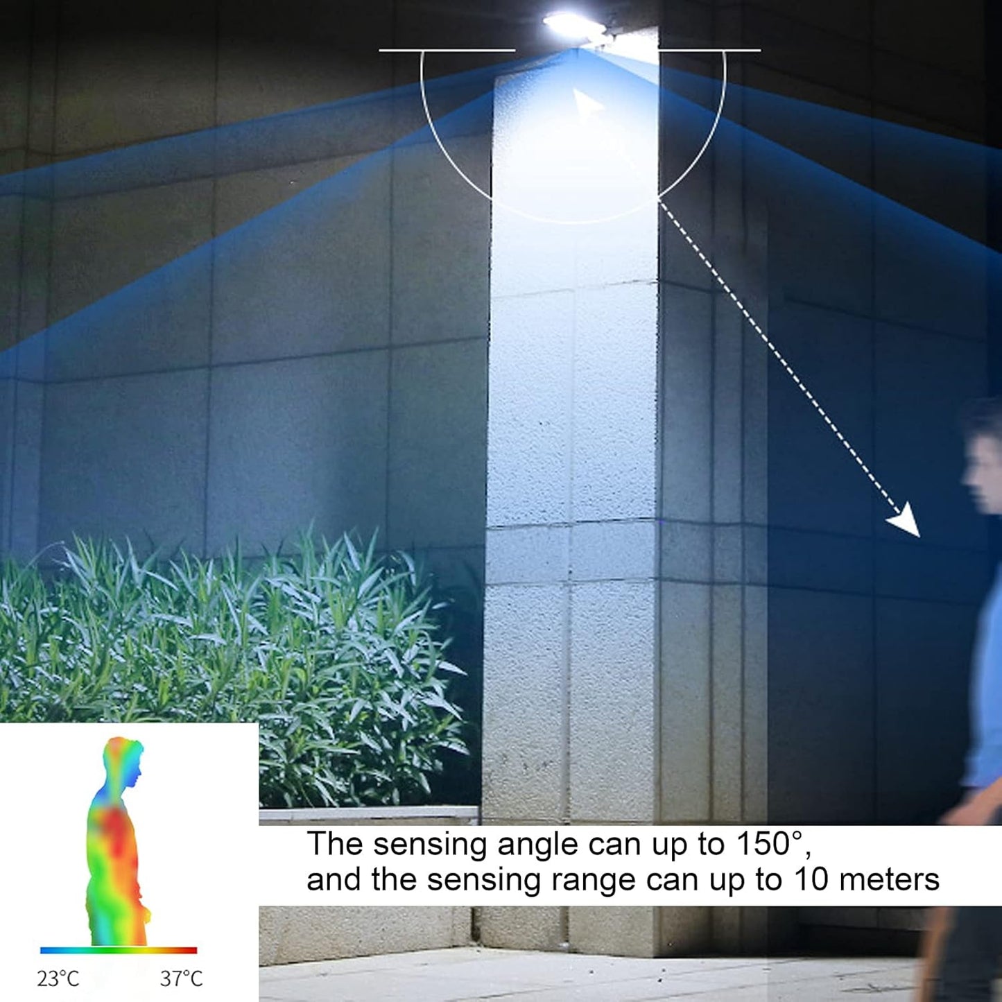 Solar Wandleuchte mit Bewegungsmelder – LED Außenbeleuchtung für Garten & Terrasse