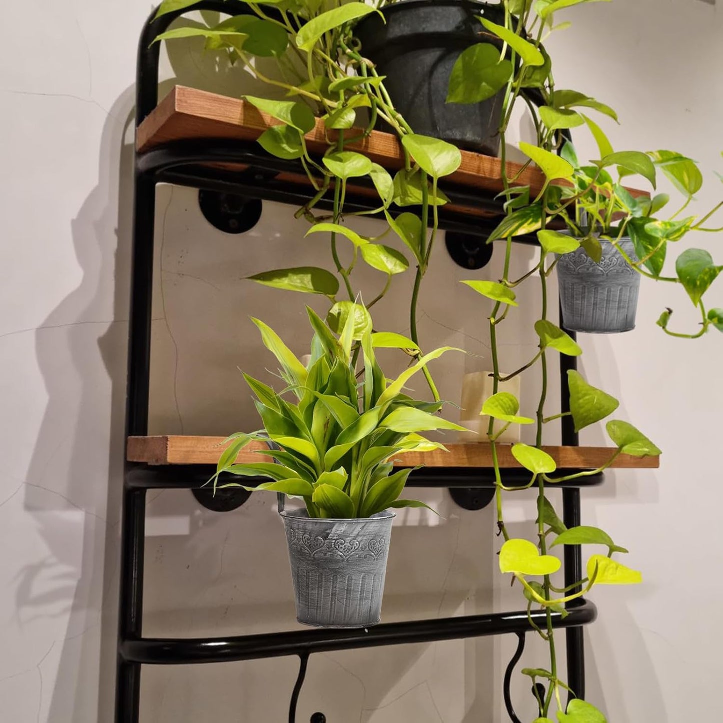 Hängender Metall Pflanztopf im Vintage Design – Dekorativer Blumentopf für Innen- und Außenbereich