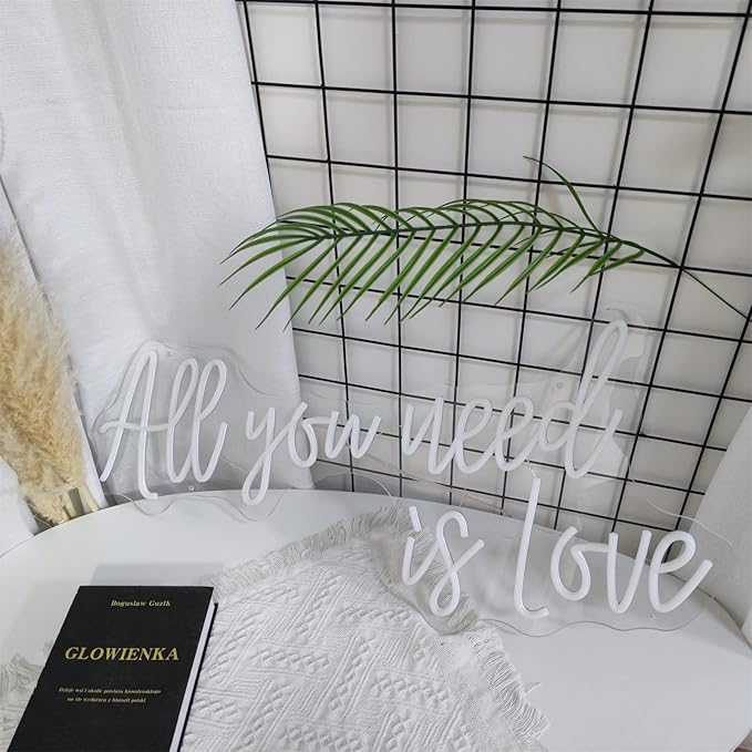 Neon Schriftzug 'All You Need is Love' – Dekorative LED Wandbeleuchtung für Innenbereich