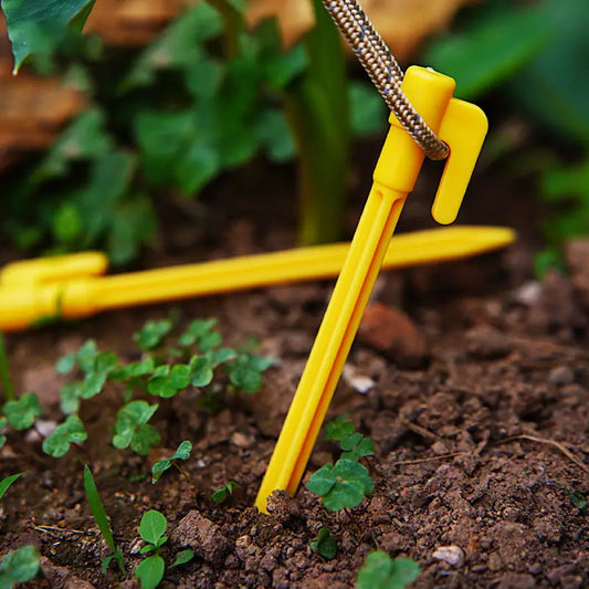 Kunststoff Zeltspieße mit Haken – Camping Erdnägel für Planen und Tarp