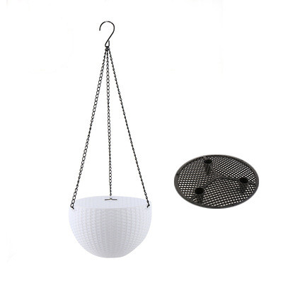 Geflochtener Hängekorb für Pflanzen mit Kette – Ideal für Balkon und Garten