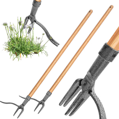 Unkrautzieher mit 4-Krallen-Kopf – Effektives Gartenwerkzeug aus Eisen zur Wurzelentfernung