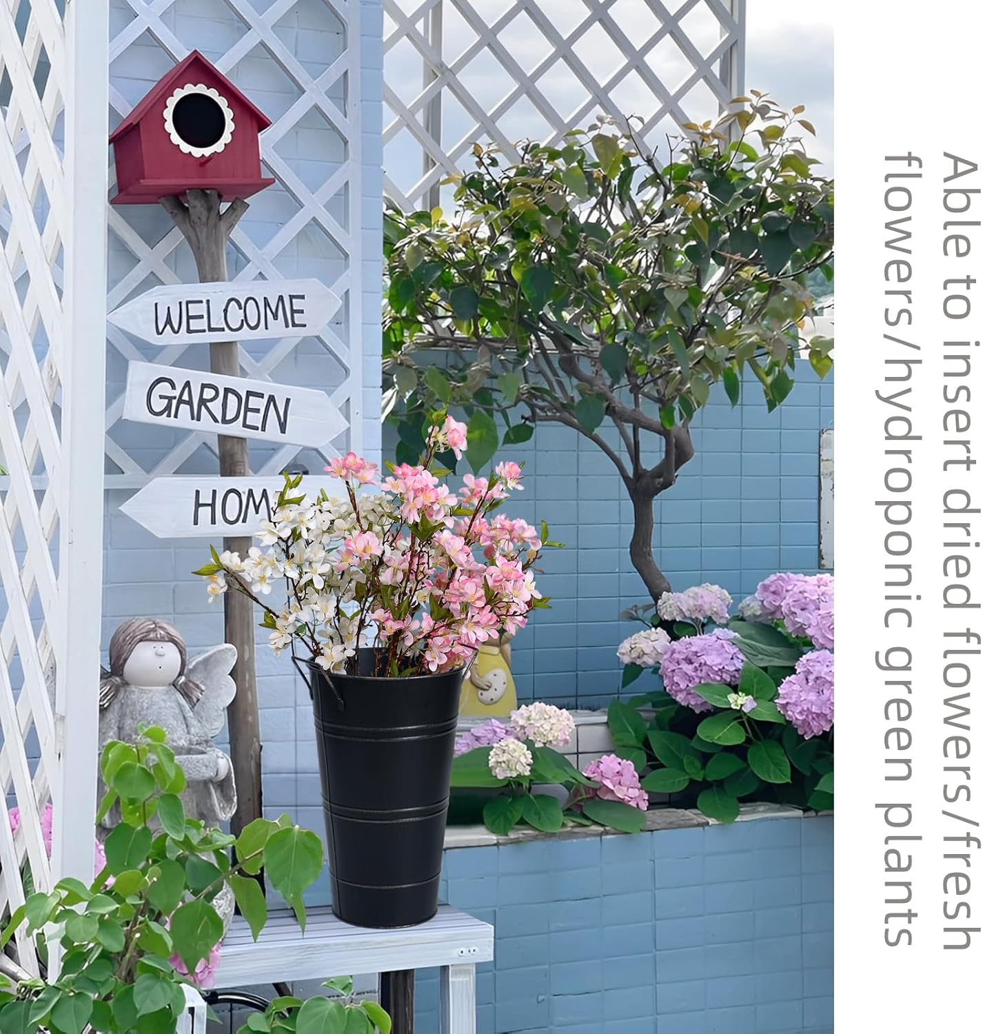 Retro Eisen-Blumeneimer mit Griffen – Dekorativer Metallblumentopf für Zuhause