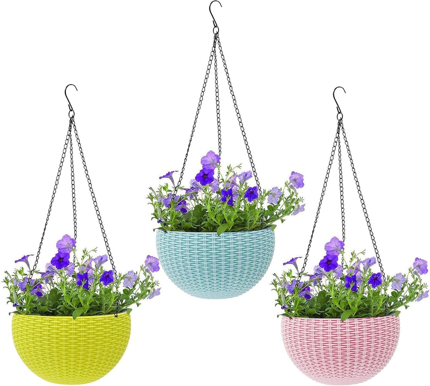 Geflochtener Hängekorb für Pflanzen mit Kette – Ideal für Balkon und Garten