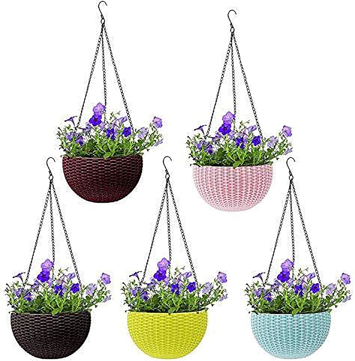 Geflochtener Hängekorb für Pflanzen mit Kette – Ideal für Balkon und Garten