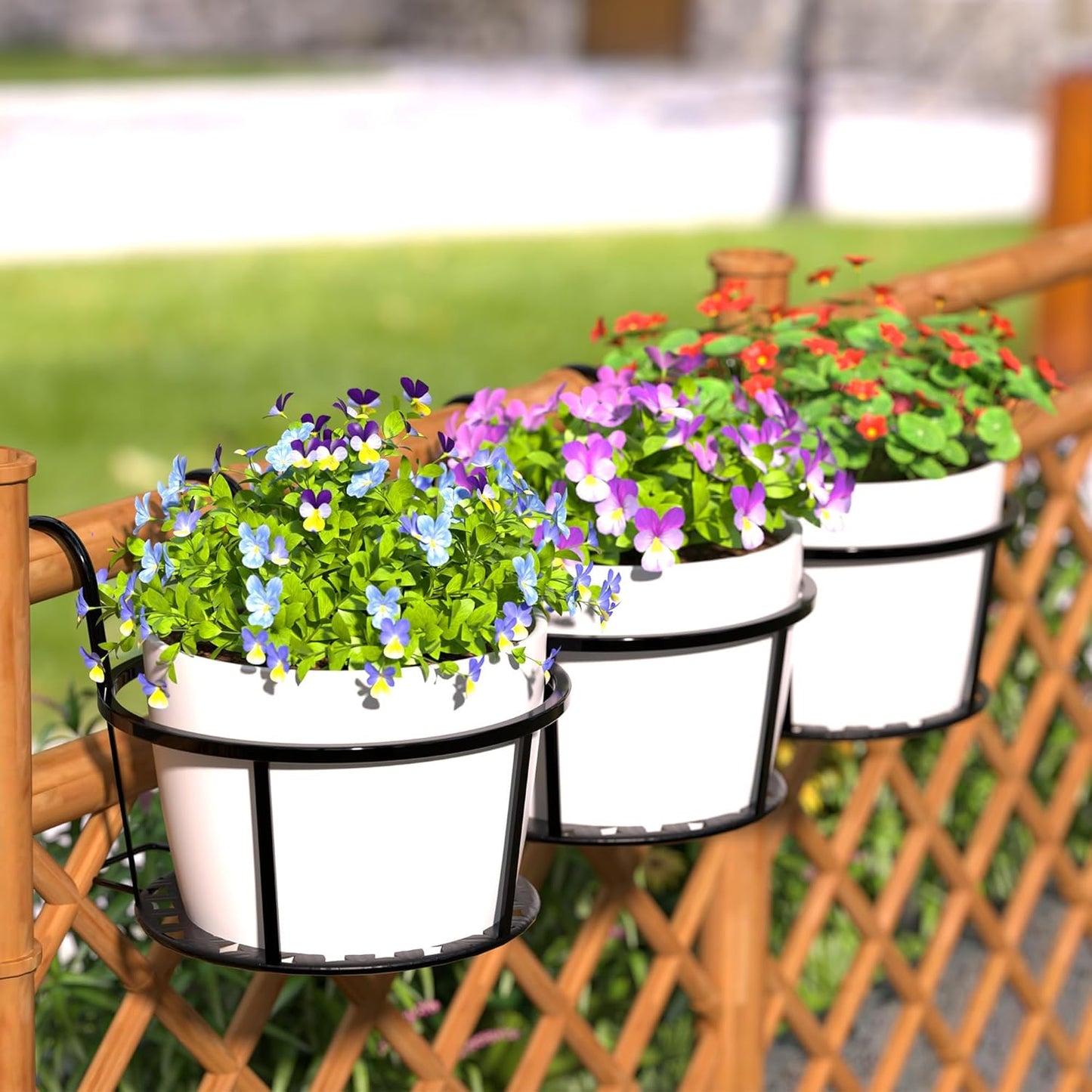 Hängender Pflanzenkorb aus Metall – Balkon Pflanztopf mit Haken für Garten und Terrasse