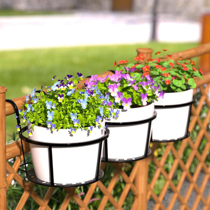 Hängender Pflanzenkorb aus Metall – Balkon Pflanztopf mit Haken für Garten und Terrasse