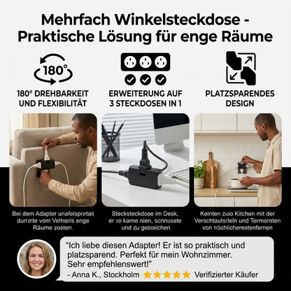 Mehrfach Winkelsteckdose - Praktische Lösung für enge Räume