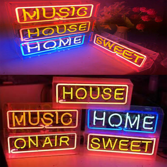 Neon Schild Acrylglas – LED Lichtbox für Wohnzimmer & Schlafzimmer, dekorative Tischlampe
