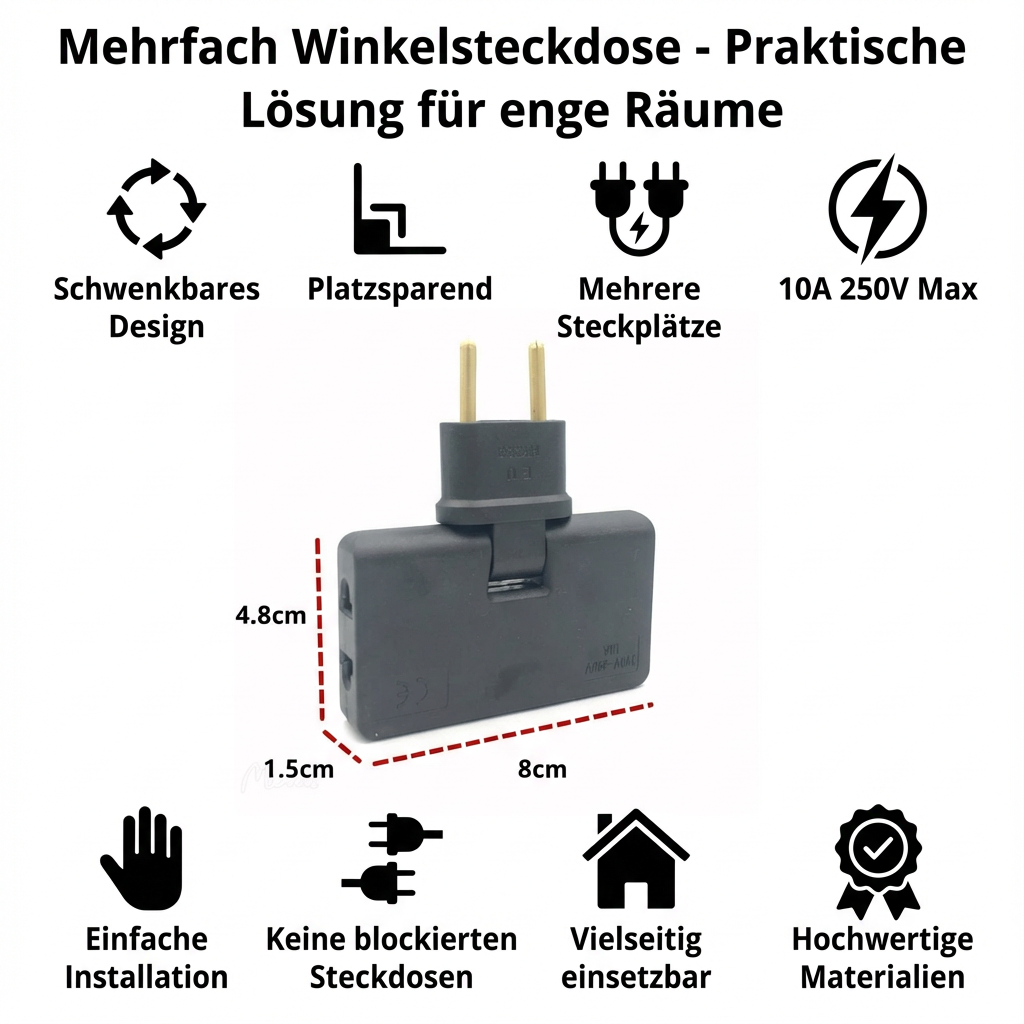 Mehrfach Winkelsteckdose - Praktische Lösung für enge Räume
