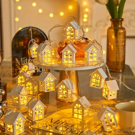 LED Lichterkette mit Mini-Häusern – Dekorative Weihnachtsbeleuchtung für Innenbereich