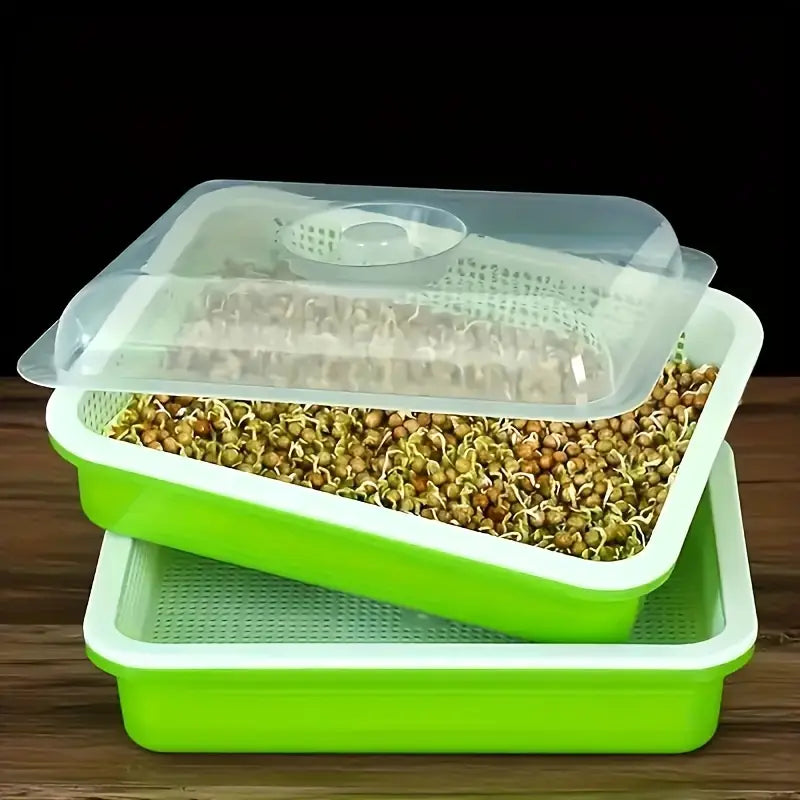 Keimschalen mit Deckel – Doppelschichtiger Saatguttausbringtray für effektive Samenkeimung