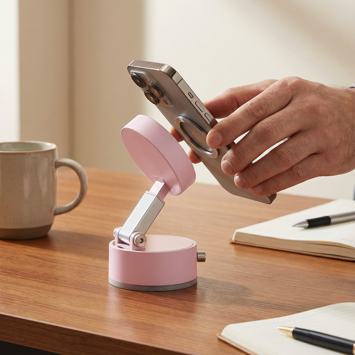 Magnetischer Handyhalter mit Vakuum-Saugnapf – Faltbar & Doppelseitig, Universell für alle Smartphones