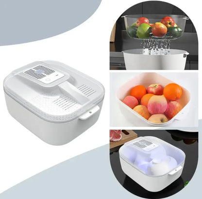 Multifunktionale Obst- Und Gemüse-Reinigungsbox – Automatischer Reiniger Mit Abtropfkorb & Aufbewahrungsdeckel