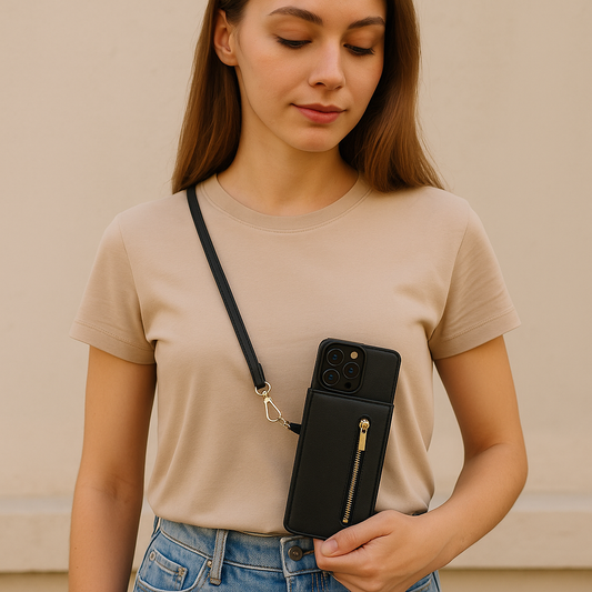 3in1 Handyhülle mit Karten und Münzfach Umhänge Tasche