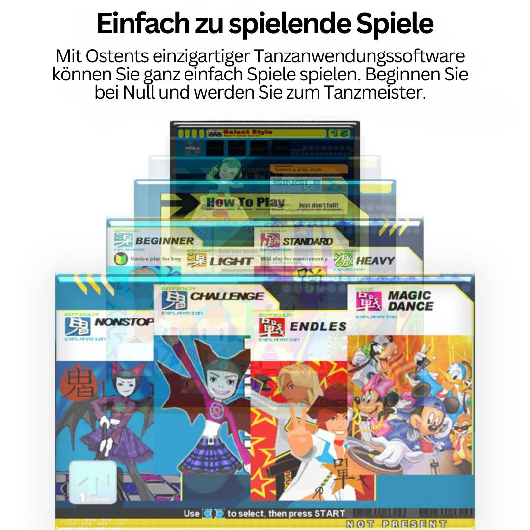 Interaktive Tanzmatte mit Musik und Bewegungssensor für spielerisches Fitness-Training