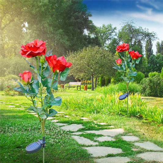 Solarbetriebene Rosen-Lichter – Gartenstecker mit Solarpanel für dekorative Beleuchtung