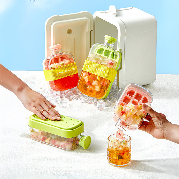 Praktische 2in1 Eiswürfelflasche