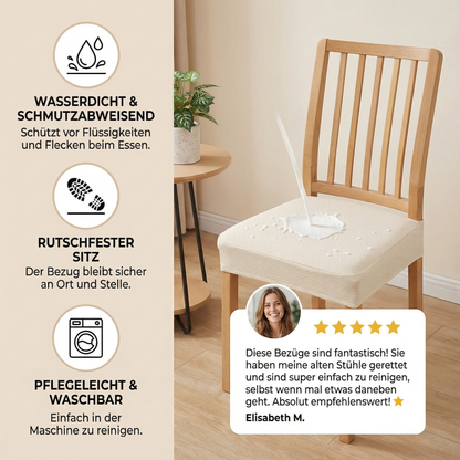 Wasserfester Jacquard-Stuhlkissenbezug – Rutschfest & Pflegeleicht