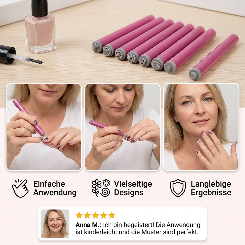 NagelKunst Stempel-Set – DIY Maniküre mit floralen Motiven