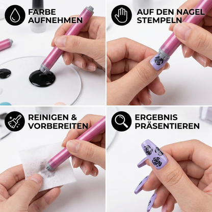 NagelKunst Stempel-Set – DIY Maniküre mit floralen Motiven