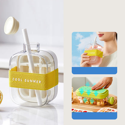 Praktische 2in1 Eiswürfelflasche