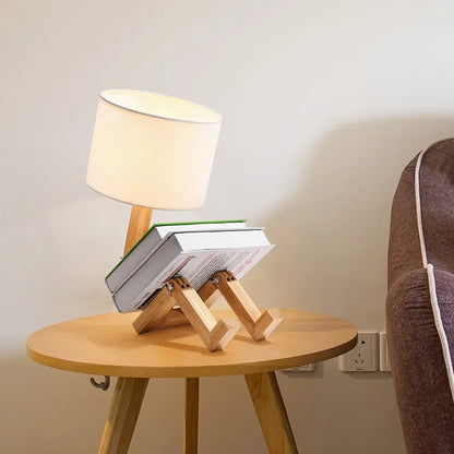Hölzerne Tischlampe mit Bücherhalter – Modernes Design für Dein Zuhause