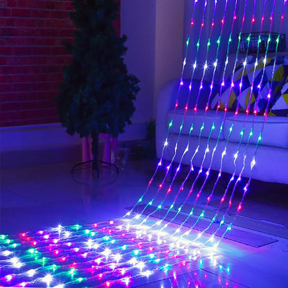 LED Lichtervorhang mit Farbwechsel – Dekorative Lichterkette für Fenster, Wände und Partys