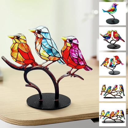 Exklusive Buntglas-Vogelstatuen