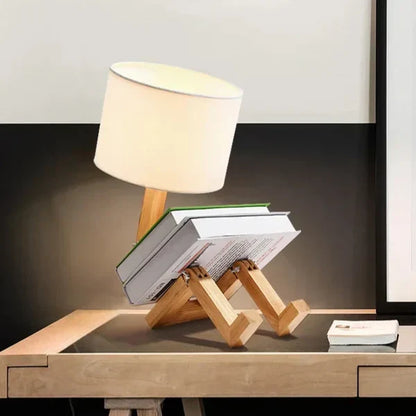 Hölzerne Tischlampe mit Bücherhalter – Modernes Design für Dein Zuhause