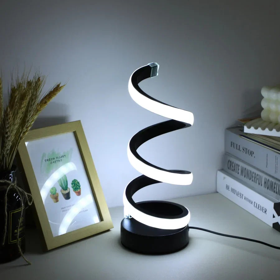 Moderne Spiral-LED-Tischlampe