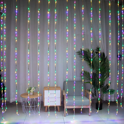 LED Lichtervorhang mit Farbwechsel – Dekorative Lichterkette für Fenster, Wände und Partys