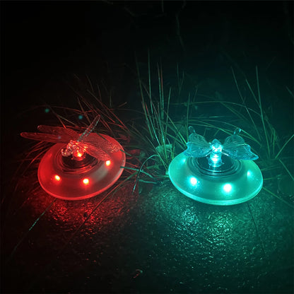Solarbetriebene Teichdeko Schmetterling und Libelle – Farbwechselnde LED-Lichter für Garten und Teich