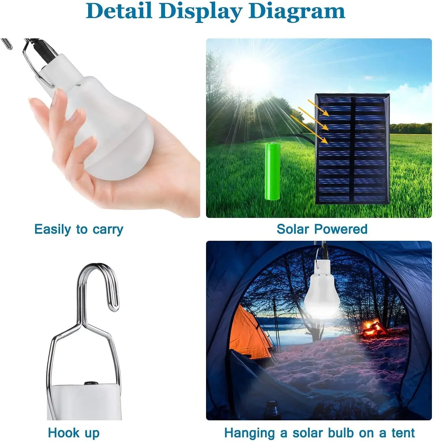 Solarlampe mit Solarpanel – Energiesparende LED Lampe für Innen- und Außenbereich