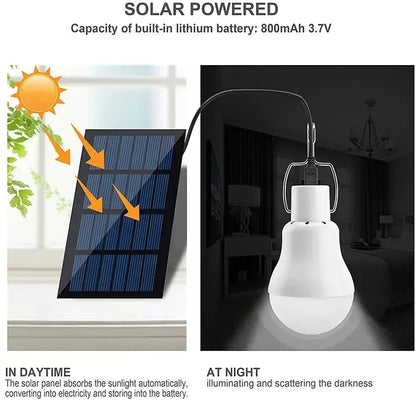 Solarlampe mit Solarpanel – Energiesparende LED Lampe für Innen- und Außenbereich