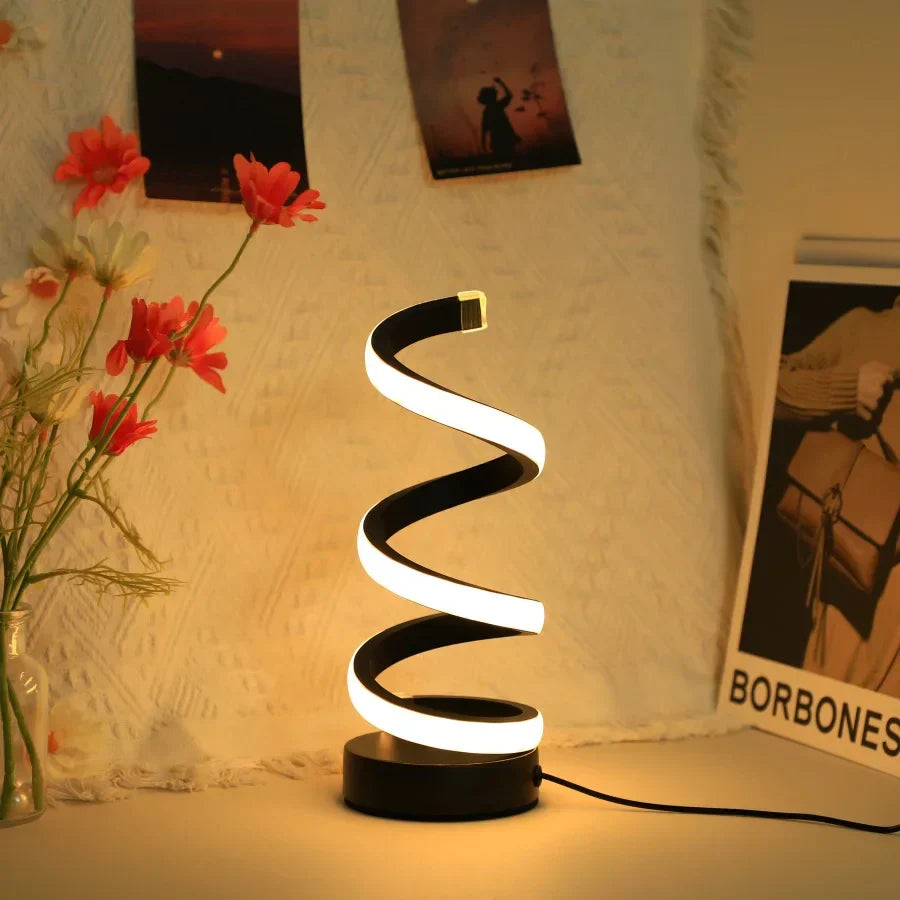 Moderne Spiral-LED-Tischlampe