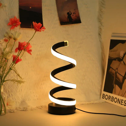 Moderne Spiral-LED-Tischlampe