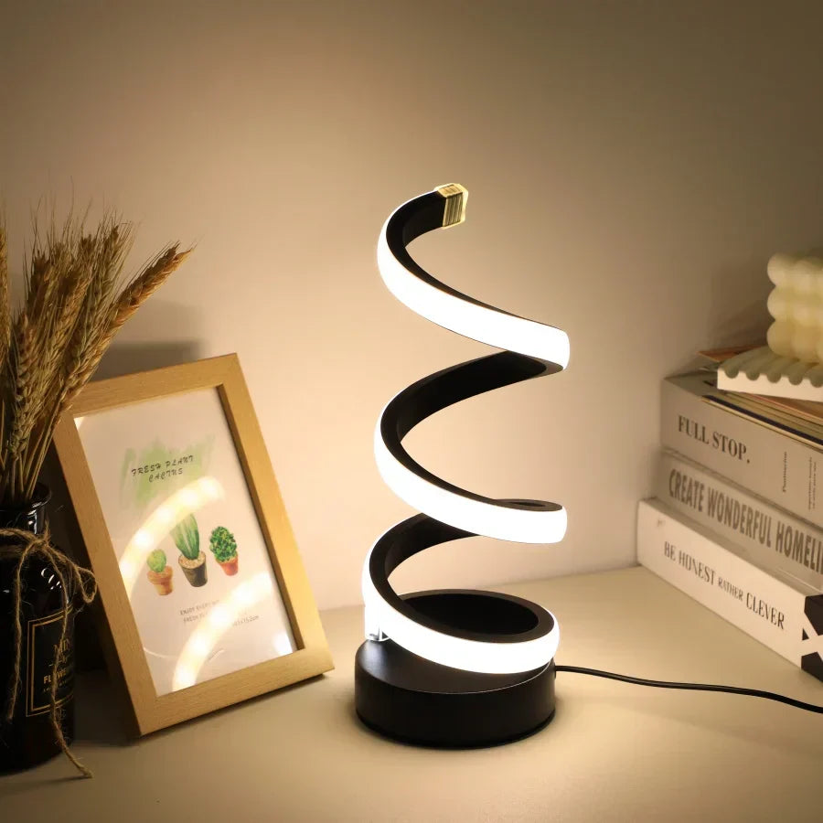 Moderne Spiral-LED-Tischlampe