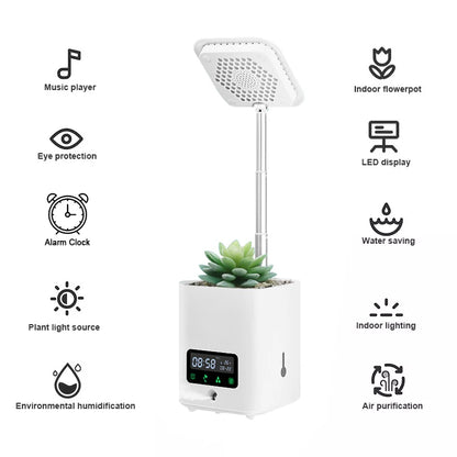 Multifunktionaler intelligenter Hydroponik-Pflanztopf mit Kalender, Diffusor und Schreibtischlampe