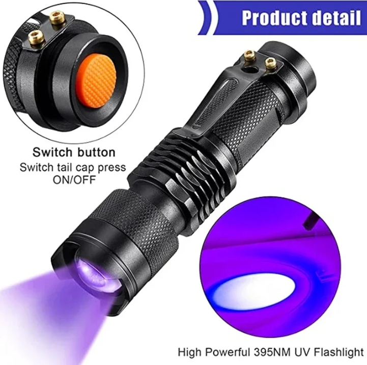 UV-LED-Taschenlampe – Ultraviolette Leuchte zur Fleckenerkennung und Haustierurin-Detektion