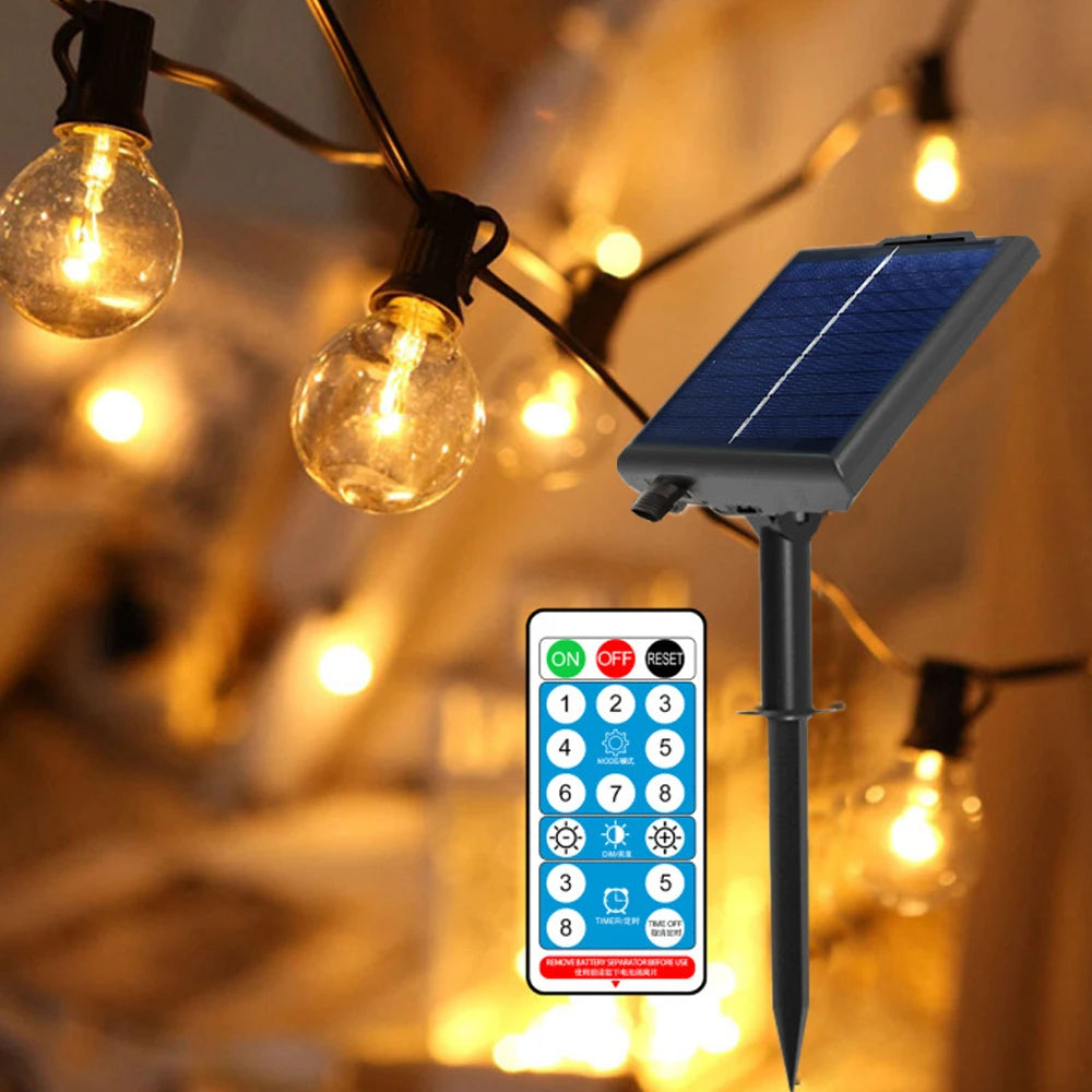 Elegante Solar Glühbirnen Lichterkette