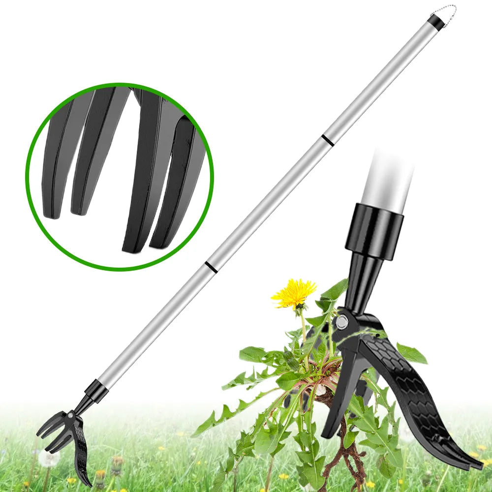 Unkrautstecher ohne Bücken – Wurzelentferner mit Schaufelclip für den Garten