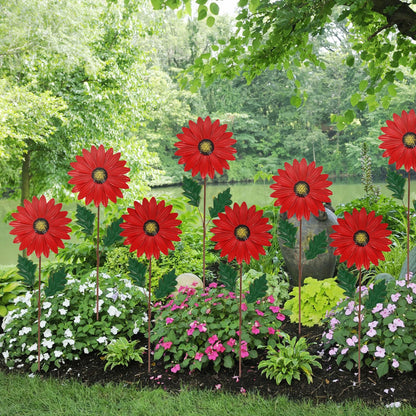 Dekorative Sonnenblume aus Metall für Garten – Farbige Blumenstecker für Außenbereich und Landschaft