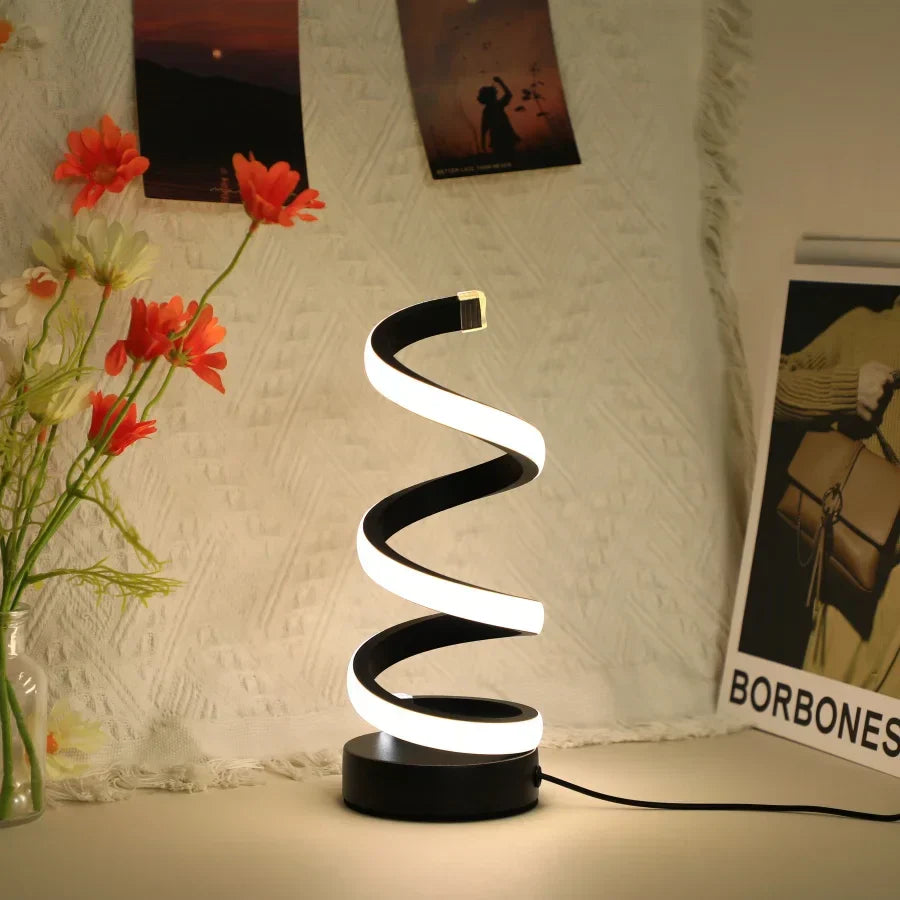 Moderne Spiral-LED-Tischlampe