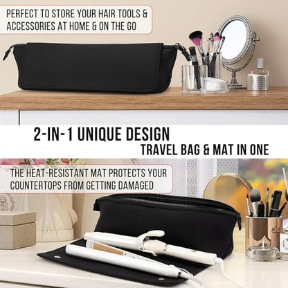 2-in-1 Haartool-Reisetasche & hitzebeständige Unterlage