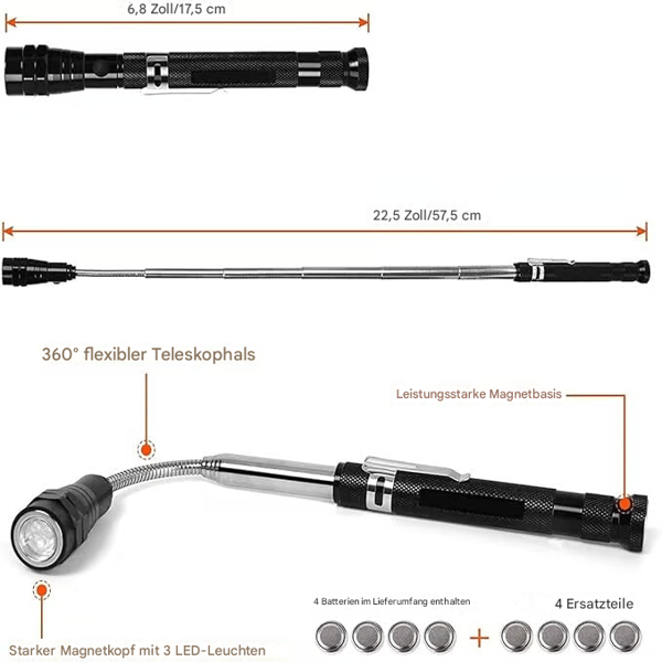 Flexibles Ausziehbares Magnetwerkzeuglicht